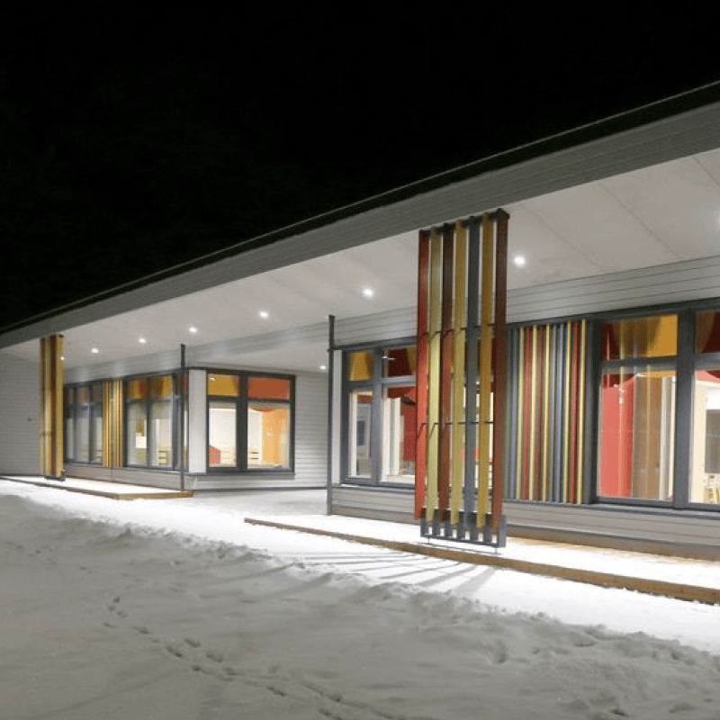 En-etasjes barnehage i forstedene til Tartu